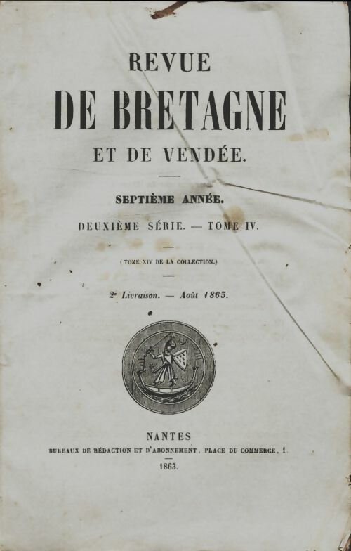 Livrenpoche : Revue de Bretagne et de Vendée 7e année 2e série Tome IV 2e livraison - Collectif - Livre