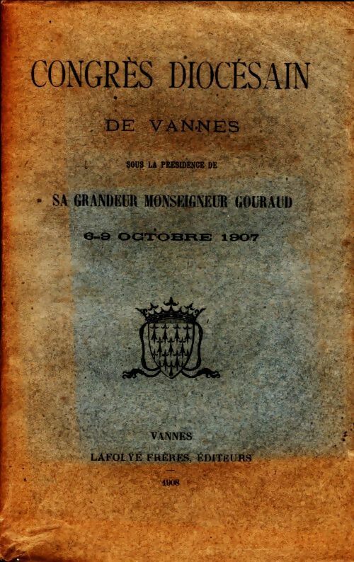 Livrenpoche : Congrès diocésain de vannes 1907 - Collectif - Livre