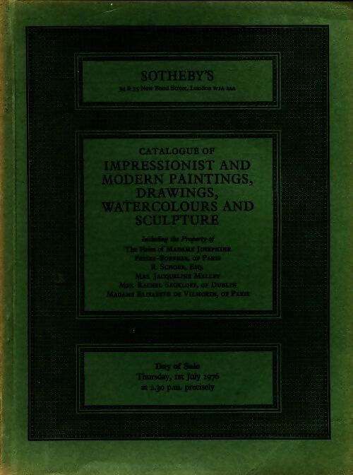 Livrenpoche : Catalogue of impressionist and modern paintings drawings watercolours and sculpture. Catalogue of impressionist and modern drawings and watercolours - Collectif - Livre