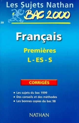Livrenpoche : Français 1ères L, ES, S sujets corrigés 2000 - Collectif - Livre