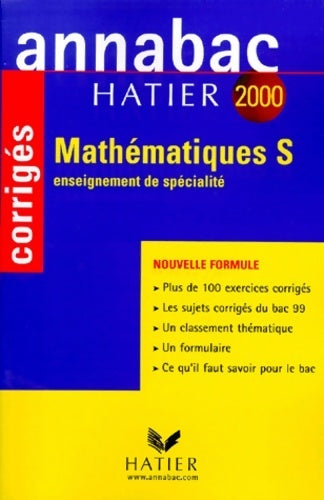 Livrenpoche : Mathématiques Terminale S, Enseignement de spécialité Corrigés 2000 - Richard Bréhéret - Livre