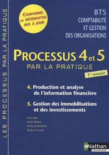 Livrenpoche : Processus 4 et 5 par la pratique BTS CGO 1ère année - Anne Jarry - Livre
