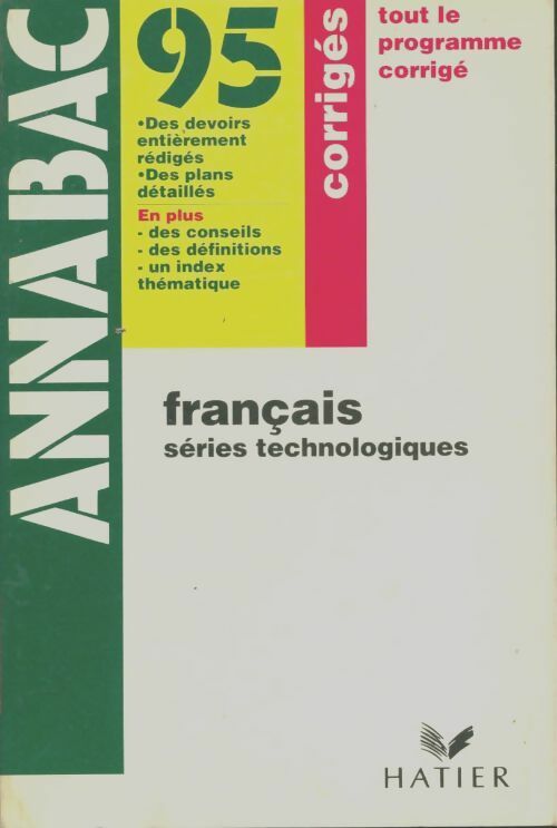 Livrenpoche : Francais 1ères STT corrigés 95 - Michel Falck - Livre