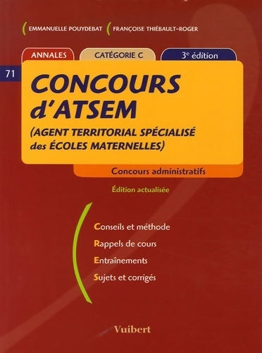 Livrenpoche : Concours d'ATSEM (agent territorial spécialisé des écoles maternelles) Catégorie C - Emmanuelle Pouydebat - Livre