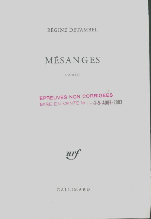 Livrenpoche : Mésanges - Régine Detambel - Livre