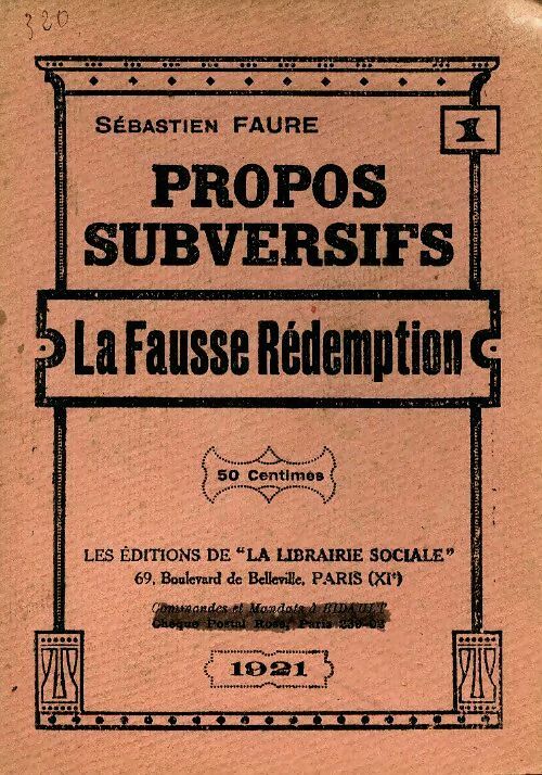 Livrenpoche : La fausse rédemption - Sébastien Faure - Livre