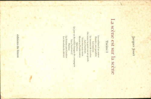 Livrenpoche : La scène est sur la scène : Théâtre I - Jacques Jouet - Livre