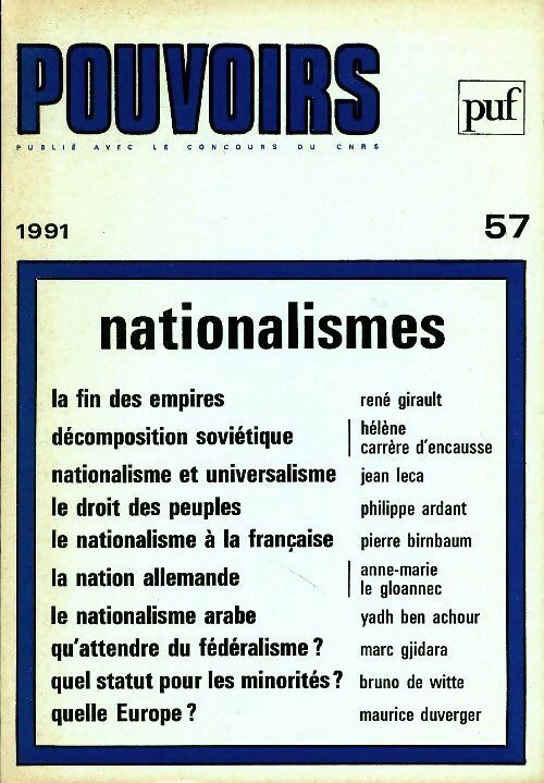 Livrenpoche : Pouvoirs n°57 : Nationalismes - Collectif - Livre