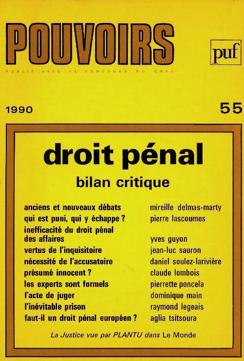 Livrenpoche : Pouvoirs n°55 : Droit pénal bilan critique - Collectif - Livre