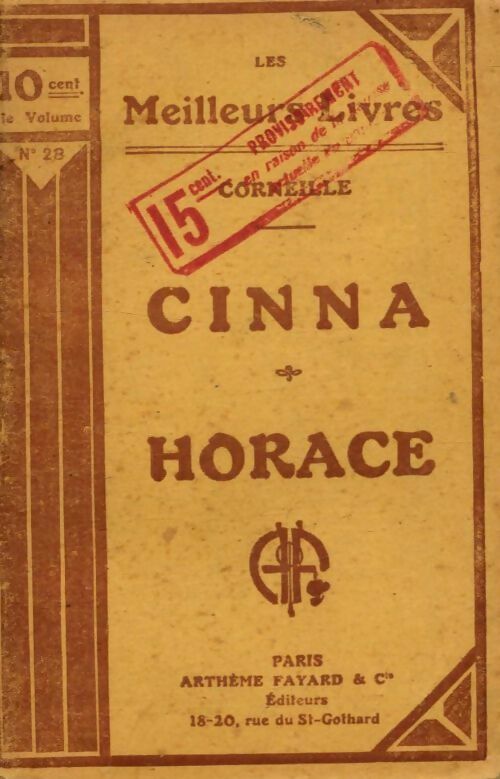 Livrenpoche : Cinna / Horace - Pierre Corneille - Livre