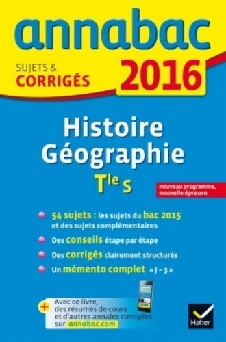 Livrenpoche : Histoire-géographie Terminale S. Sujets et corrigés 2016 - Jean-Philippe Renaud - Livre