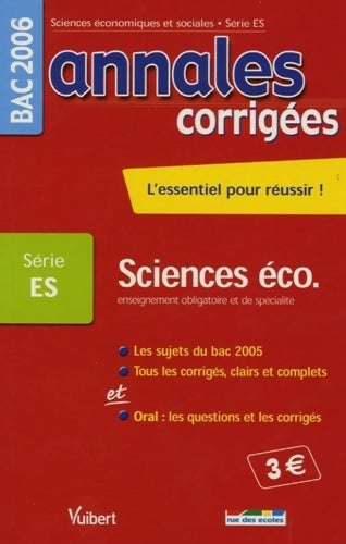 Livrenpoche : Sciences éco Terminale ES enseignement obligatoire et de spécialité 2006 - Bruno François - Livre