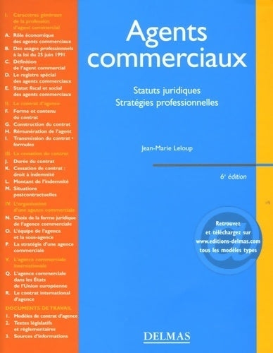 Livrenpoche : Agents commerciaux. Statuts juridiques, stratégies professionnelles - Jean-Marie Leloup - Livre