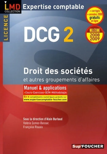 Livrenpoche : DCG 2 : Droit des sociétés et autres groupements d'affaires - Michel Revah - Livre