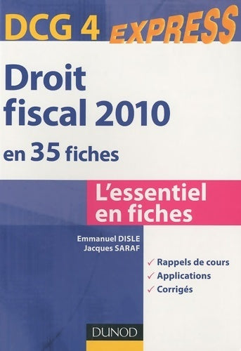 Livrenpoche : Droit fiscal DCG 4 2010 - Emmanuel Disle - Livre