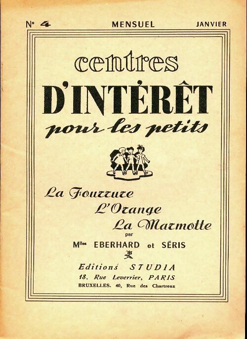 Livrenpoche : Centres d'intérêt pour les petits n°4 : La fourrure - Melle Eberhard - Livre