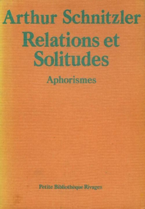 Livrenpoche : Relations et solitudes - Arthur Schnitzler - Livre