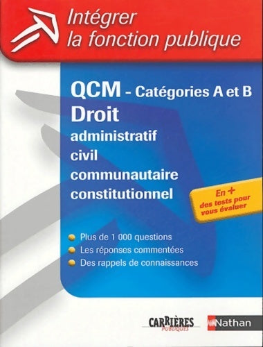 Livrenpoche : QCM droit. Catégorie A & B - Sylvie Grasser - Livre