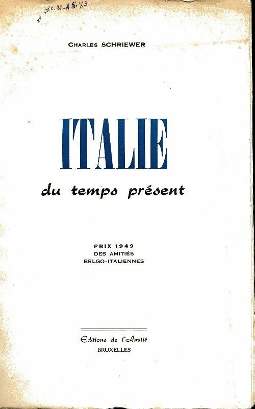 Livrenpoche : Italie du temps présent - Charles Schriewer - Livre