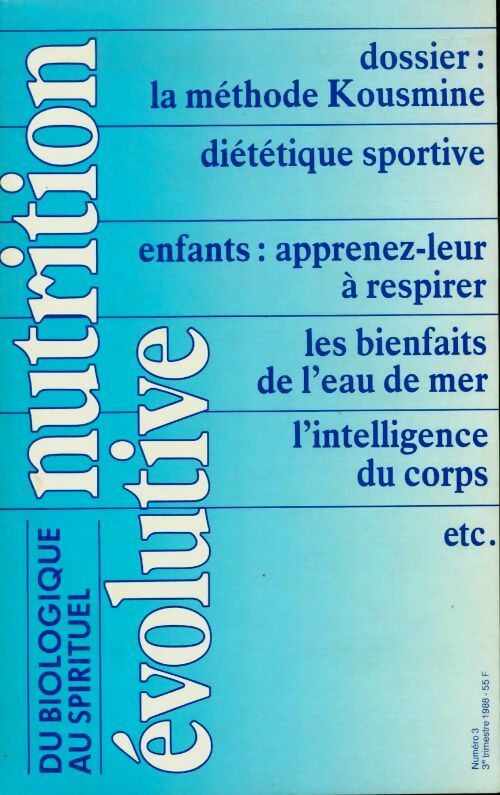 Livrenpoche : Nutrition évolutive n°3 - Collectif - Livre