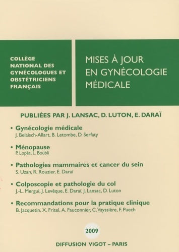 Livrenpoche : Mises à jour en gynécologie médicale - Collectif - Livre