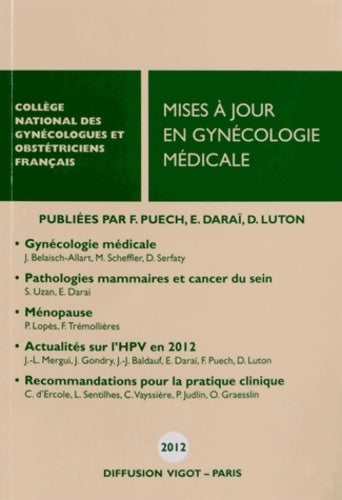 Livrenpoche : Mises à jour en gynécologie médicale - Collectif - Livre