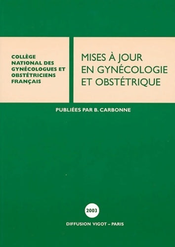 Livrenpoche : Mises à jour en gynécologie et obstétrique - Collectif - Livre