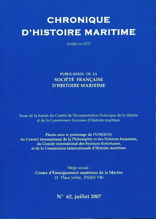 Livrenpoche : Chronique d'histoire maritime n°62 - Collectif - Livre