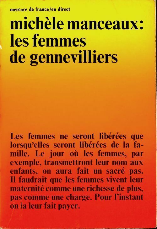 Livrenpoche : Les femmes de Gennevilliers - Michèle Manceaux - Livre