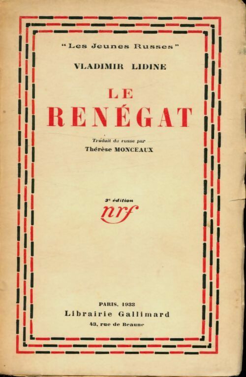 Livrenpoche : Le renégat - Vladimir Lidine - Livre