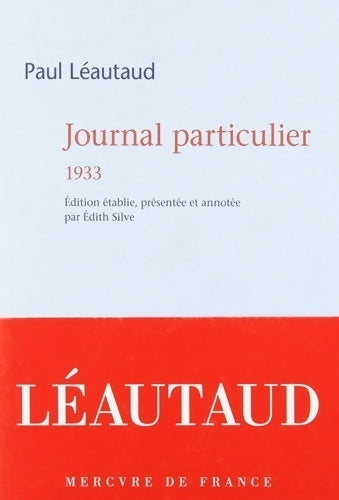 Livrenpoche : Journal particulier 1933 - Paul Léautaud - Livre