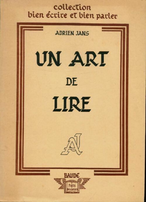 Livrenpoche : Un art de lire - Adrien Jans - Livre