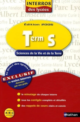 Livrenpoche : Sciences de la vie et de la terre Terminale S - N. Bouchés - Livre