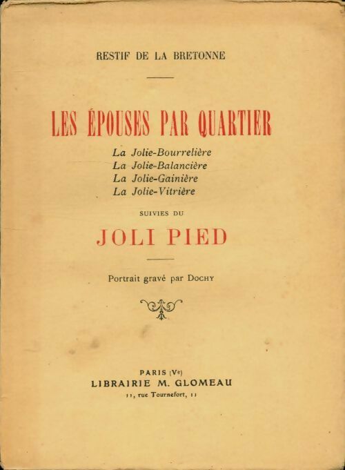 Livrenpoche : Les épouses par quartier / Joli pied - Restif De La Bretonne - Livre