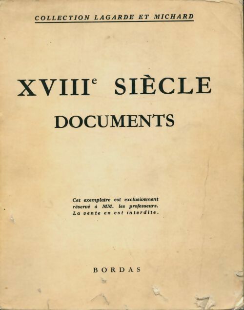 Livrenpoche : XVIIIeme siècle. Documents - Collectif - Livre