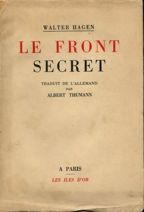 Livrenpoche : Le front secret - Walter Hagen - Livre
