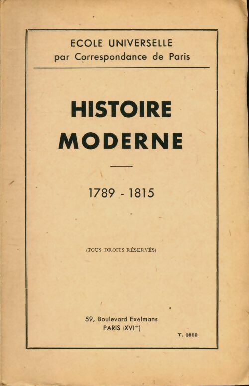 Livrenpoche : Histoire moderne 1789-1815 - Collectif - Livre