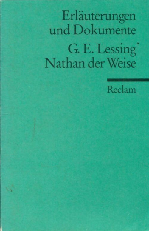 Livrenpoche : Nathan der weise - Gotthold Ephraim Lessing - Livre