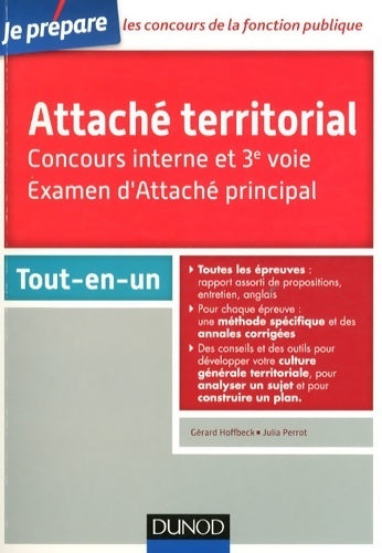Attaché territorial. Concours interne et 3e voie : Catégorie A - Gérard Hoffbeck -  Je prépare - Livre