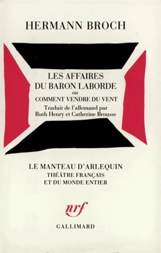 Les affaires du Baron Laborde - Hermann Broch -  Le Manteau d'Arlequin - Livre