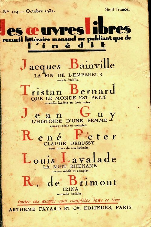 Livrenpoche : Les oeuvres libres n°124 - Collectif - Livre
