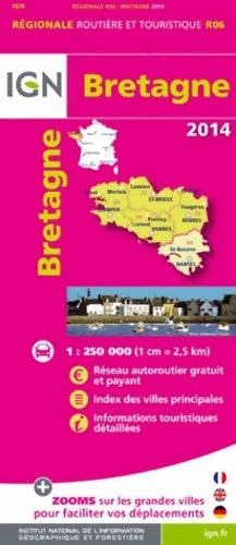 Bretagne 2014 - Collectif -  Carte IGN - Livre