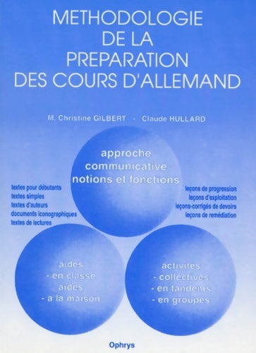 Livrenpoche : Méthodologie de la préparation des cours d'allemand - Christine Gilbert - Livre