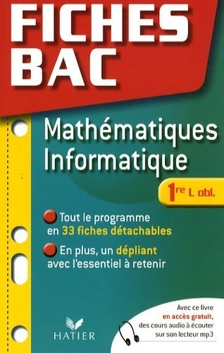 Livrenpoche : Mathématiques-informatique : 1ère L - René Merckhoffer - Livre