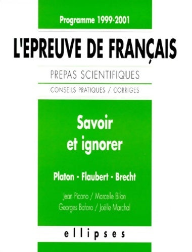 Livrenpoche : L'épreuve de français des prépas scientifiques 1999-2001 - Collectif - Livre