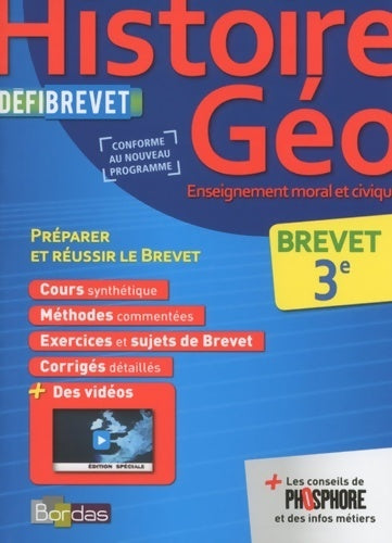 Livrenpoche : Histoire-géographie enseignement moral et civique 3e 2016 - Jean-Pierre Rocher - Livre