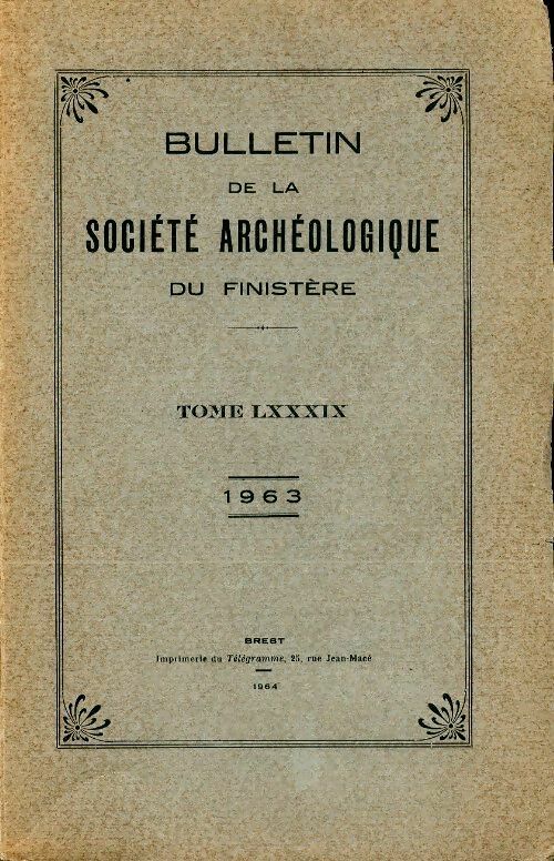 Livrenpoche : Bulletin de la société archéologique du Finistère Tome LXXXIX - Collectif - Livre