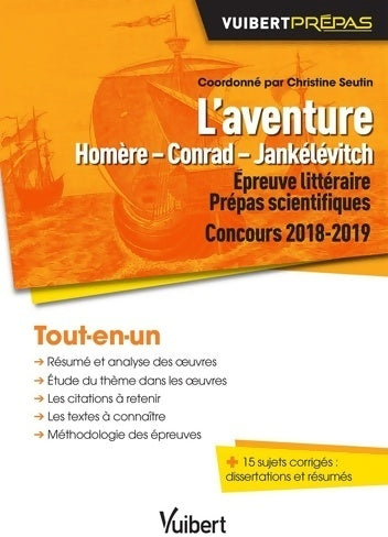 Livrenpoche : L'aventure. Homère, Conrad, Jankélévitch. Concours 2018-2019 - Christine Seutin - Livre