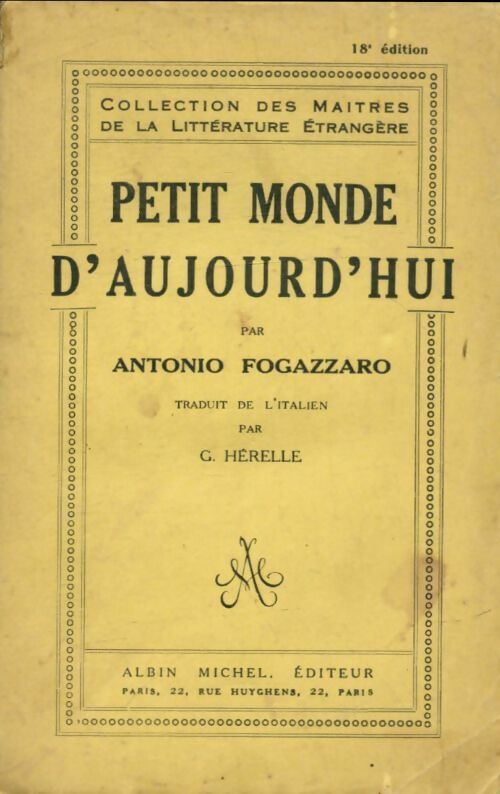 Livrenpoche : Petit monde d'aujourd'hui - Antonio Fogazzaro - Livre