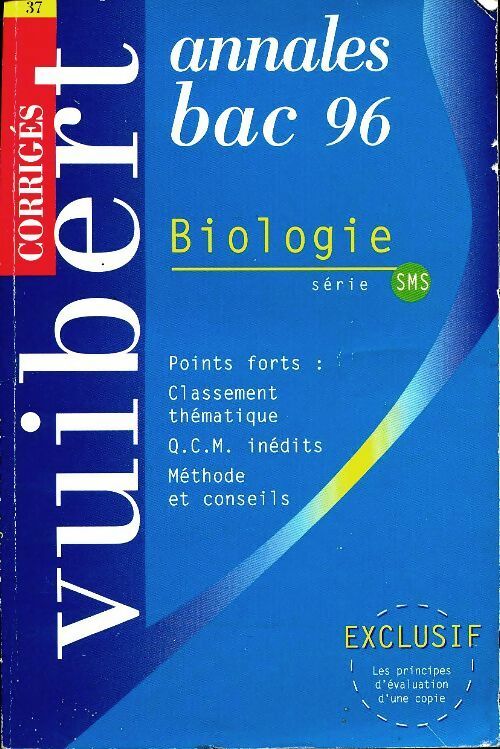 Livrenpoche : Biologie série SMS corrigés 1996 - Collectif - Livre